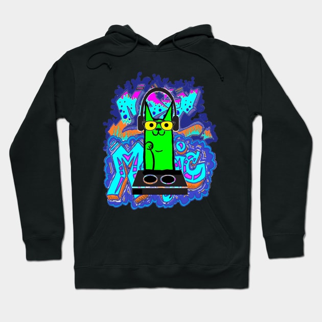 Music pet Animal Epic Graffiti Hoodie by LowEndGraphics